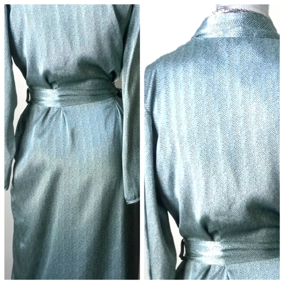 Jones New York Silky Herringbone Print Matching Belt Authentic Wrap Dress - Picture 11 of 12